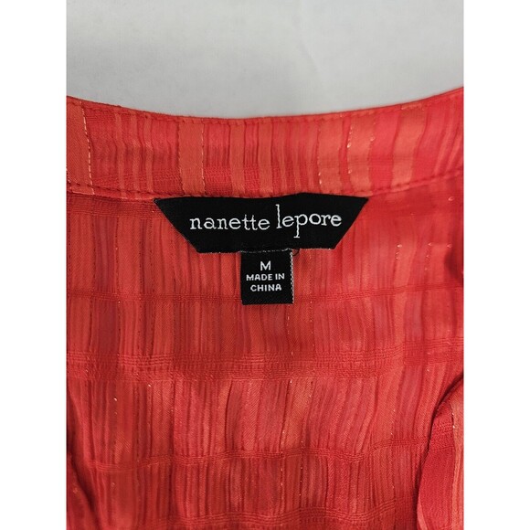 Nanette Lepore Striped Lurex Blouse In Saffron Sun M Button Down Nwt Top Career - Picture 8 of 10
